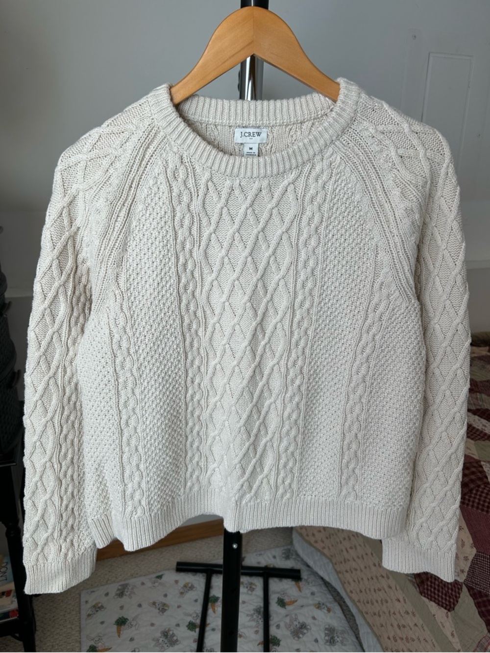 J. Crew Cable Knit Crewneck Pullover Sweater